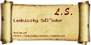 Ledniczky Sándor névjegykártya
