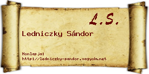 Ledniczky Sándor névjegykártya