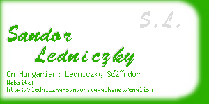 sandor ledniczky business card
